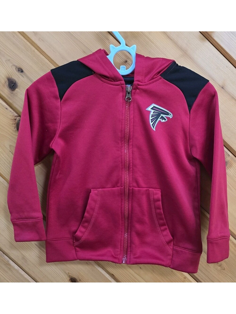 Atlanta Falcons Hoodie Kids Size 4 NFL Team Apparel Red Black Full Zip Football